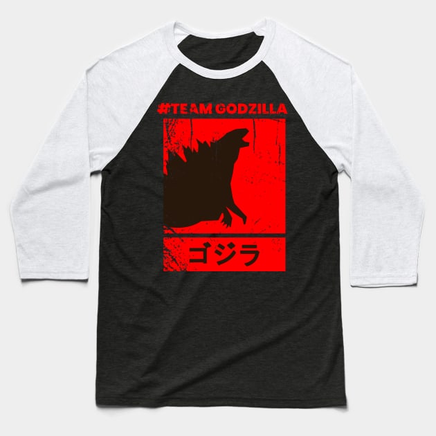 Godzilla vs Kong - Team Godzilla Baseball T-Shirt by AlfinStudio